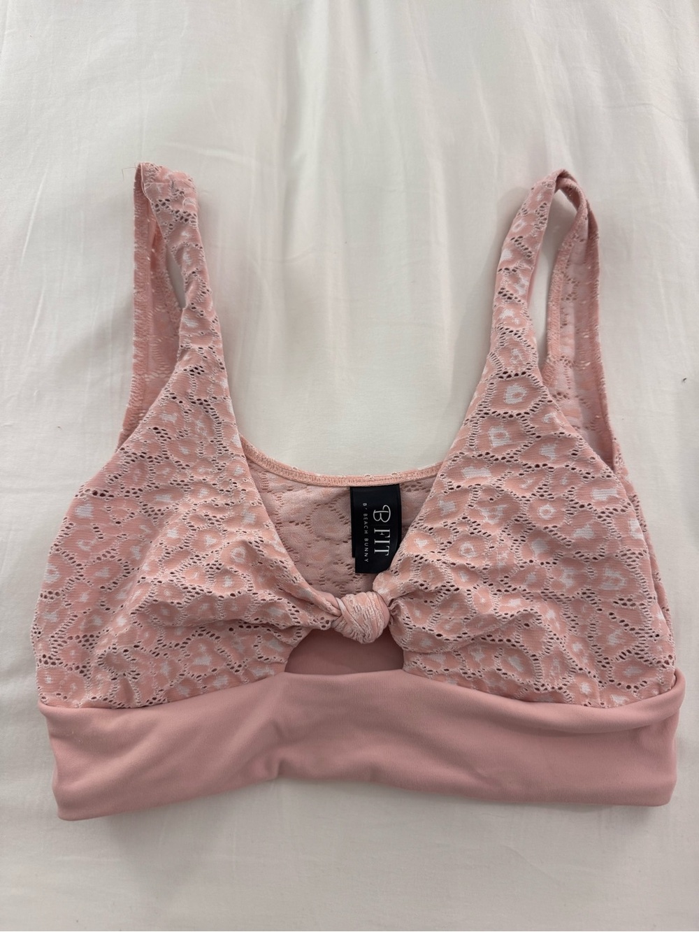Beach Bunny Pale Pink Lace Knot Sports Bra Size 6